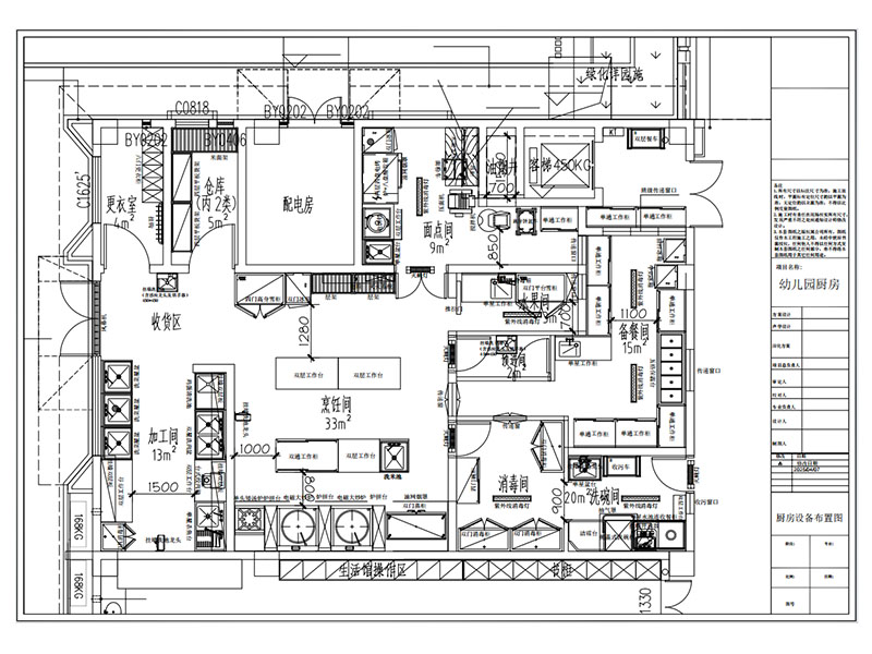 公立幼儿园厨房平面图